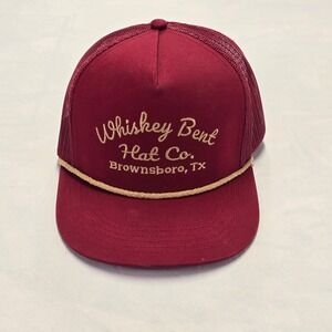 Whiskey Bent Hat Co Trucker Hat Brownsville Texas Rope Mesh Back SnapBack